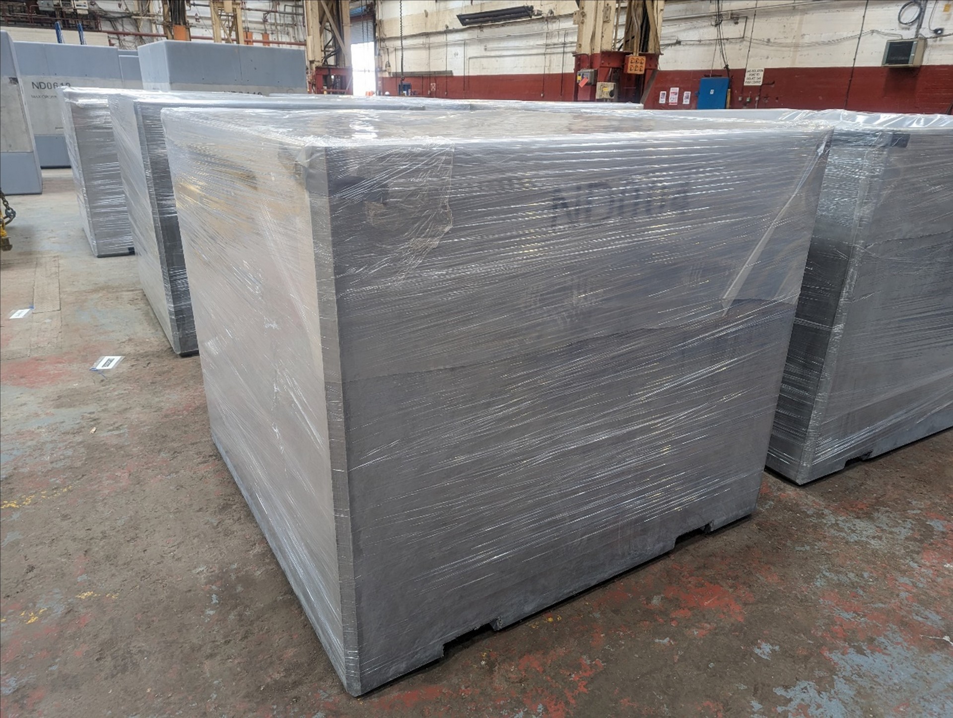 shielded concrete waste container