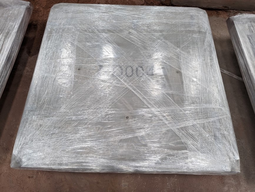 shielded concrete waste container